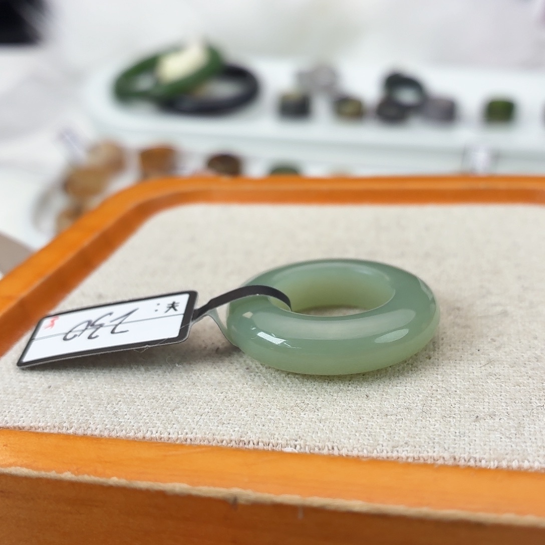 和田玉未镶嵌戒指c113且末蓝泥鳅背17.5不退换