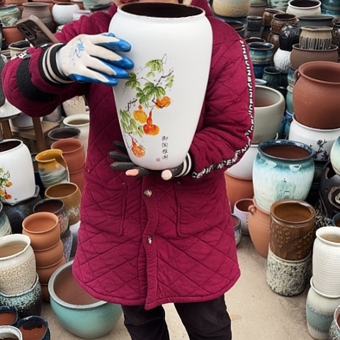 口17高23瑕疵盆子。