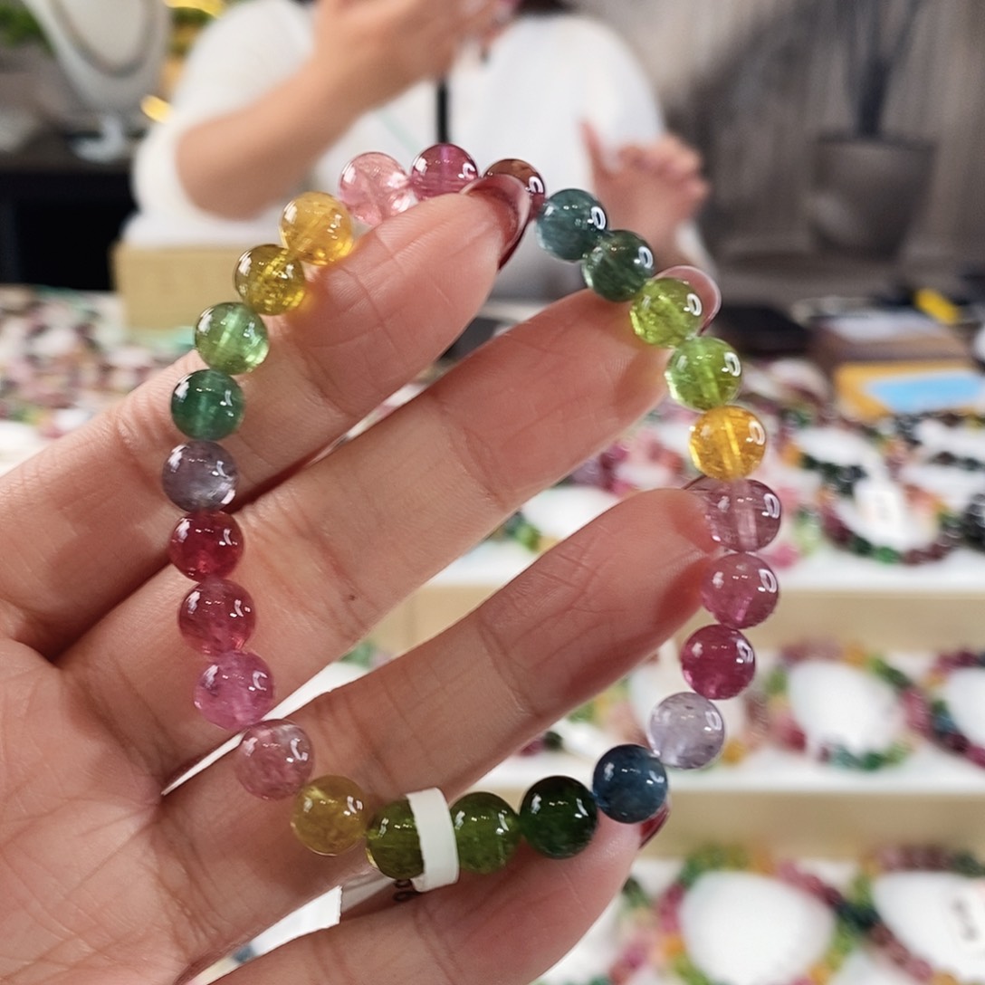 碧玺手串未镶嵌G2425单圈颜色微差