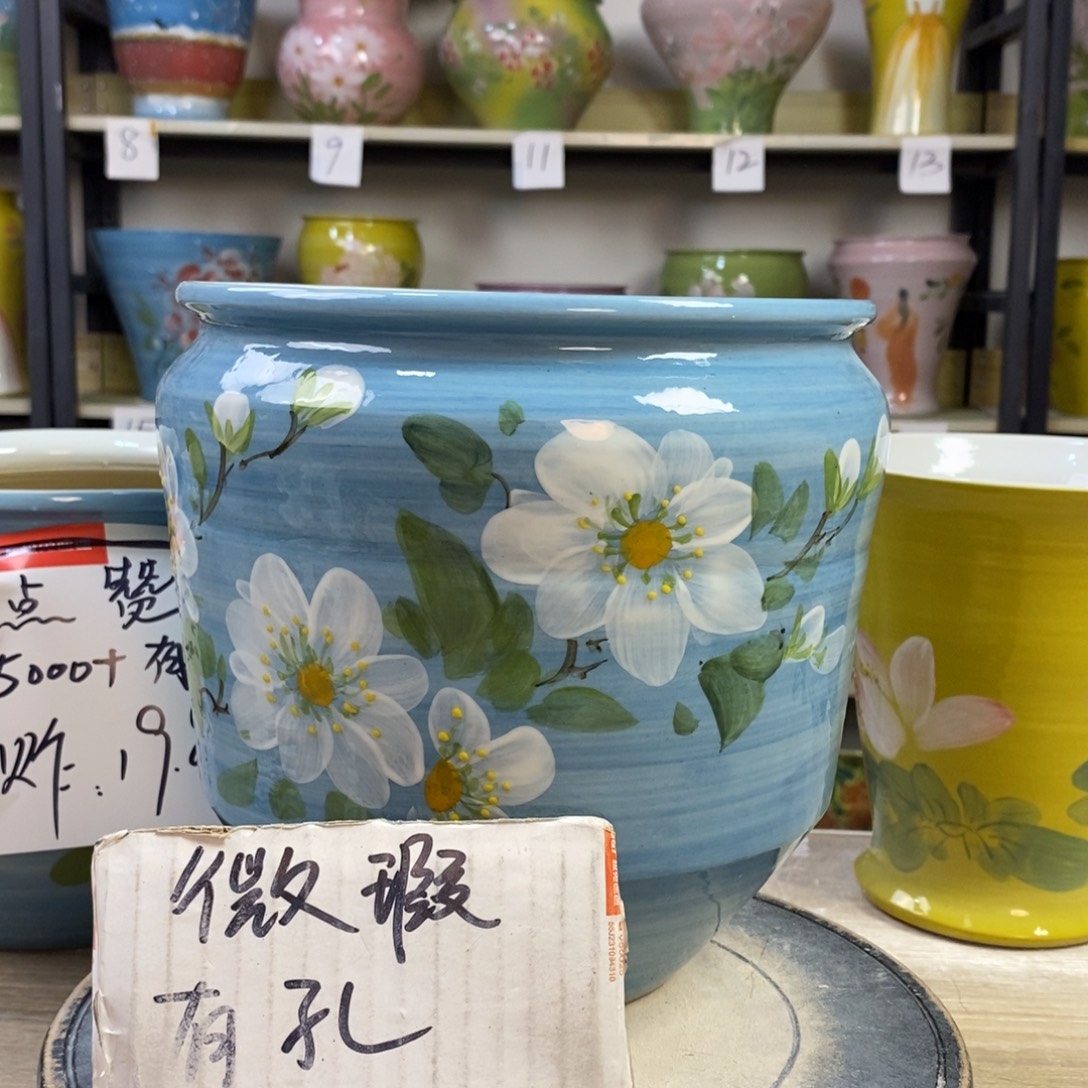 景德镇手工手绘陶瓷花盆