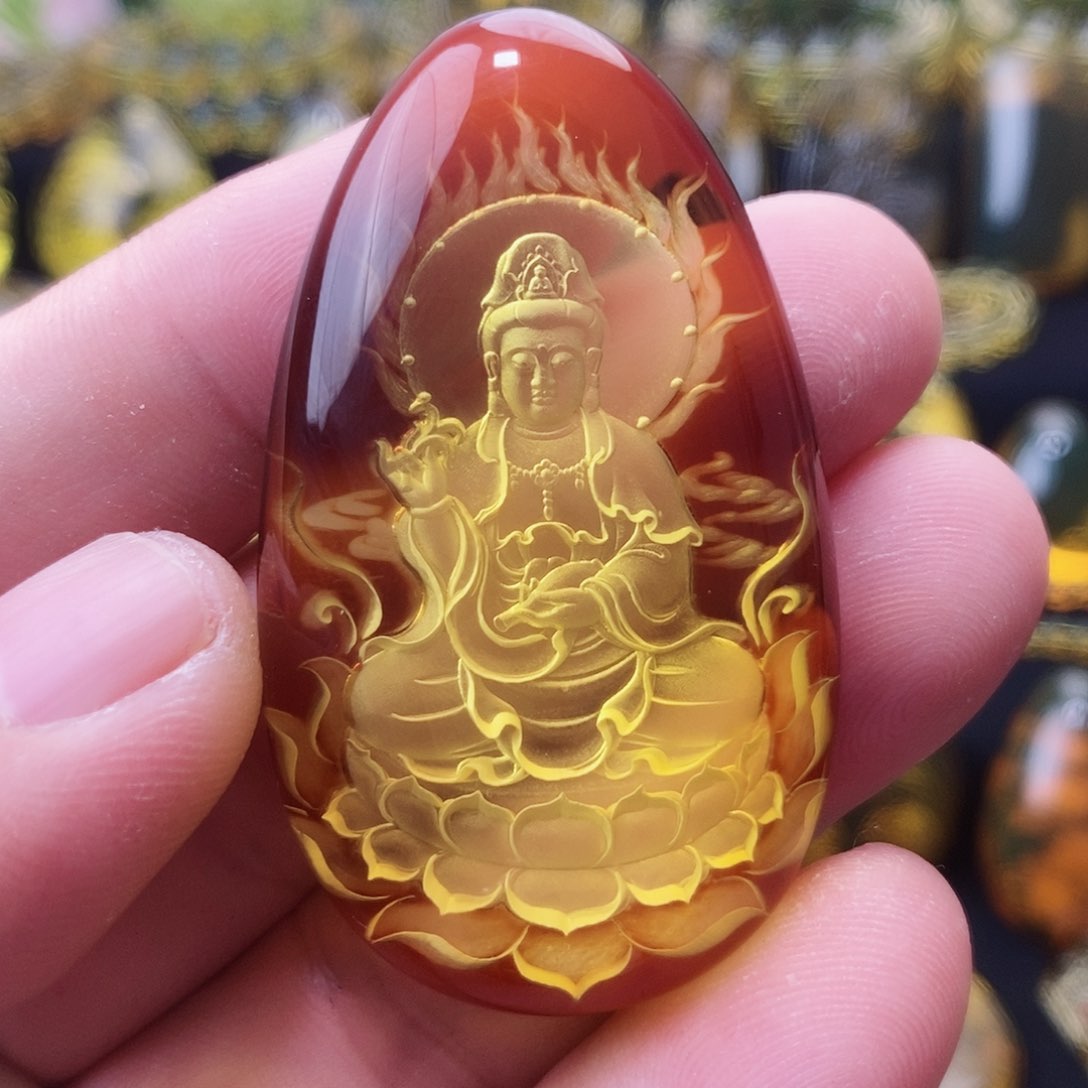 【闪购商品】金珀颈饰未镶嵌琥珀阴雕