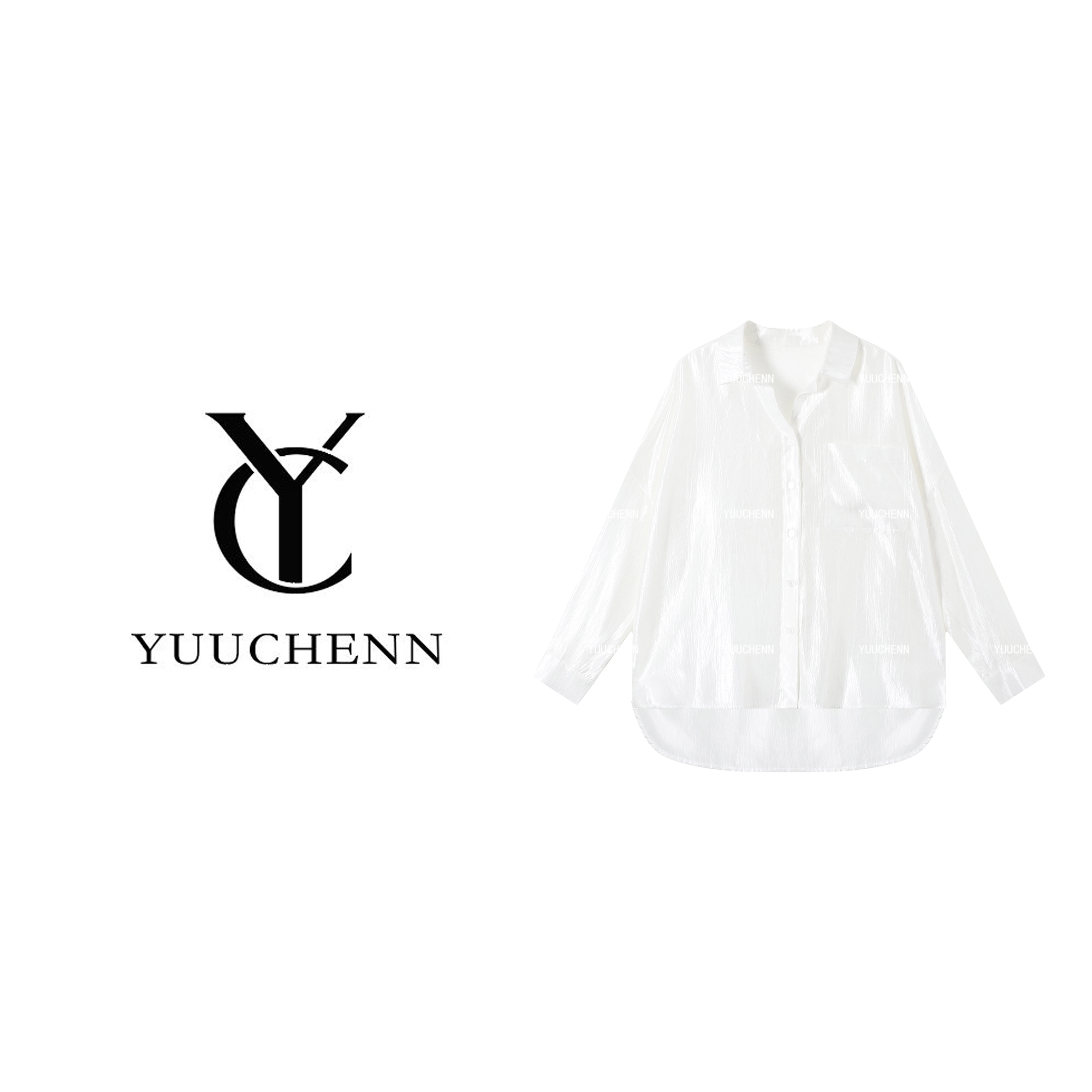 YUUCHENN 衬衫长袖常规款秋季休闲做旧衬衣纯色宽松JYY-H72700