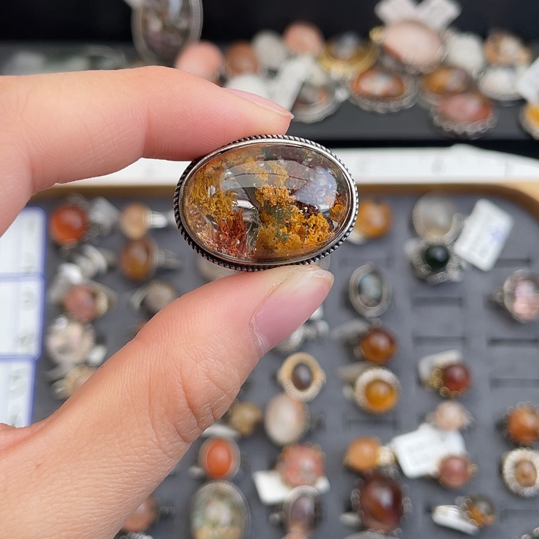 水晶戒指银S925镶嵌?*丑