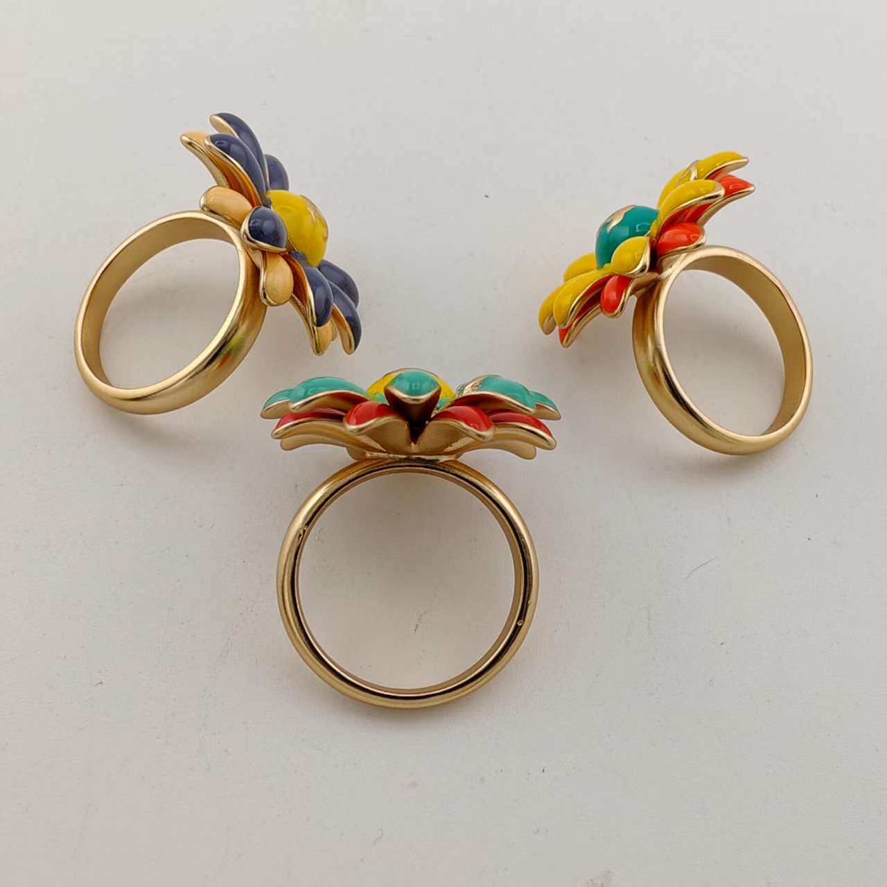 铜合金亚克力戒指 VTGViVi饰品/中古饰品/时尚百搭/E77/中古戒指