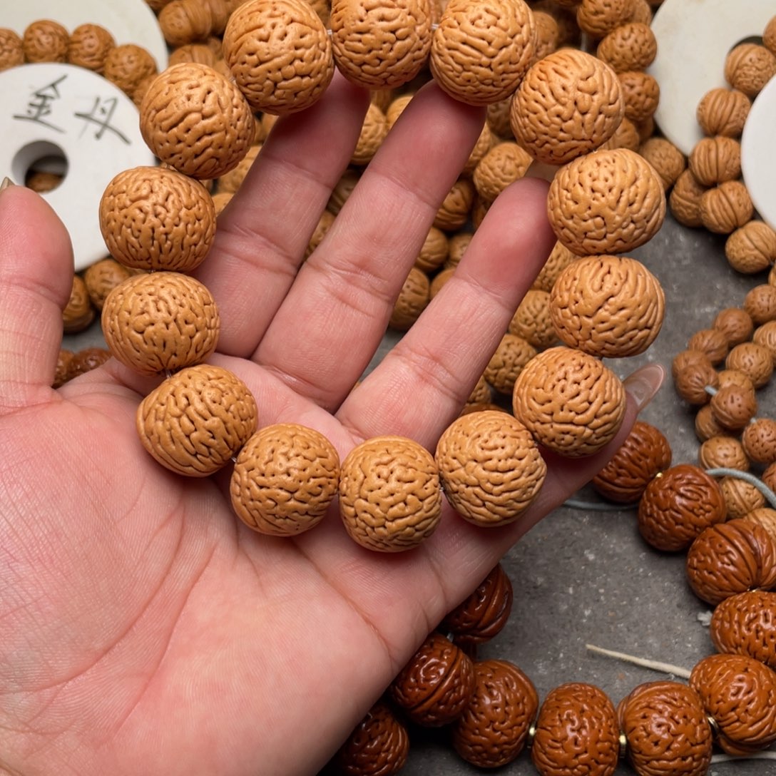 无***祖桃核手串白月光闪15