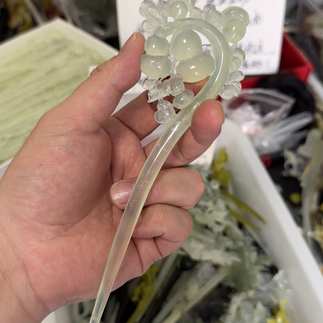 岫玉发饰未镶嵌明君玉簪就是好看