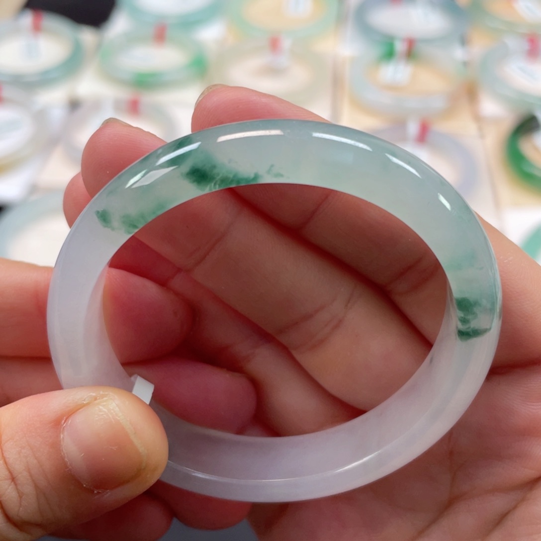 未镶嵌手镯翡翠8号冰飘花贵妃