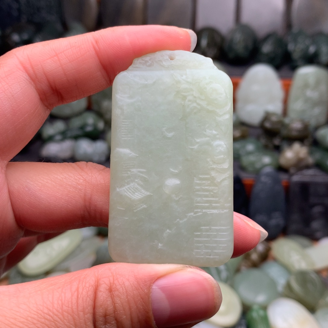 和田玉未镶嵌颈饰挂件123