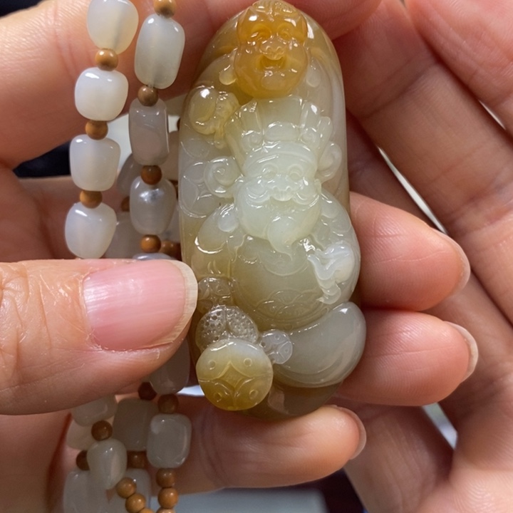 和田玉挂件未镶嵌醉**楼