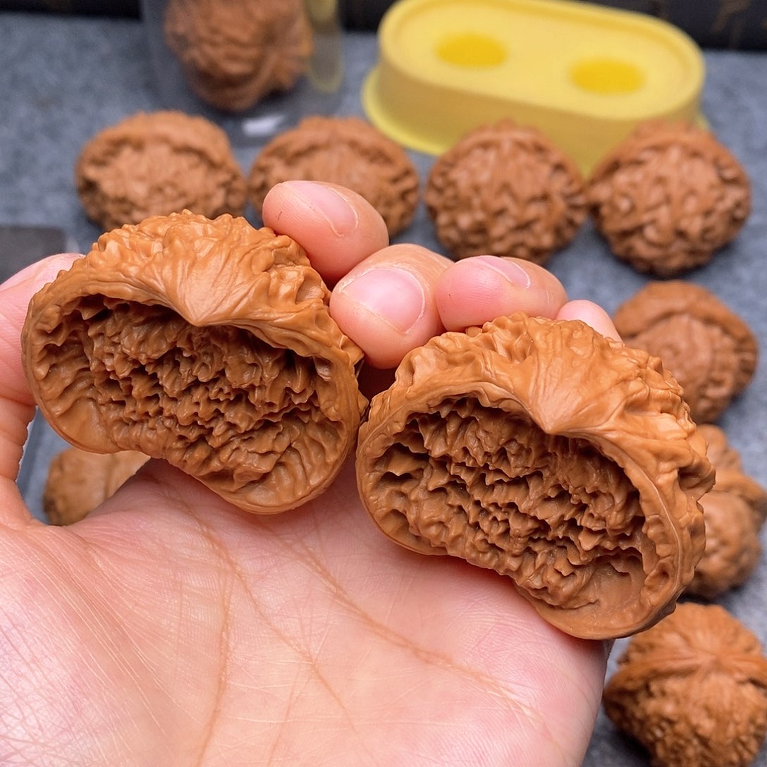 文玩核桃把件蛇头聚宝盆47加全品