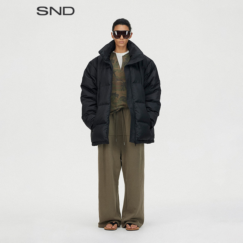 【SAUMPLE STUDY SYMP 设计师品牌】SND AW25 宽肩立领面包宽松YRF