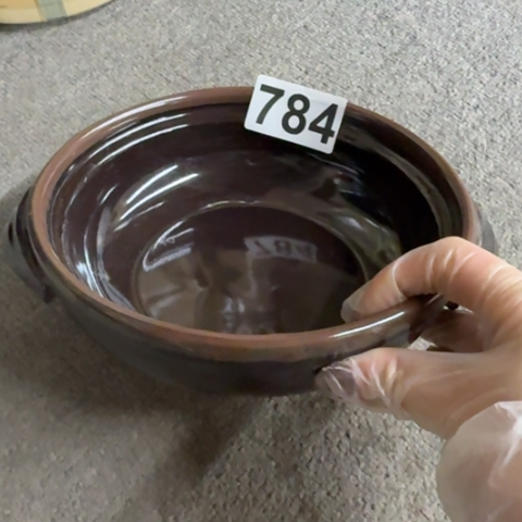 泥塑磁州窑土砂锅一只口径18.5