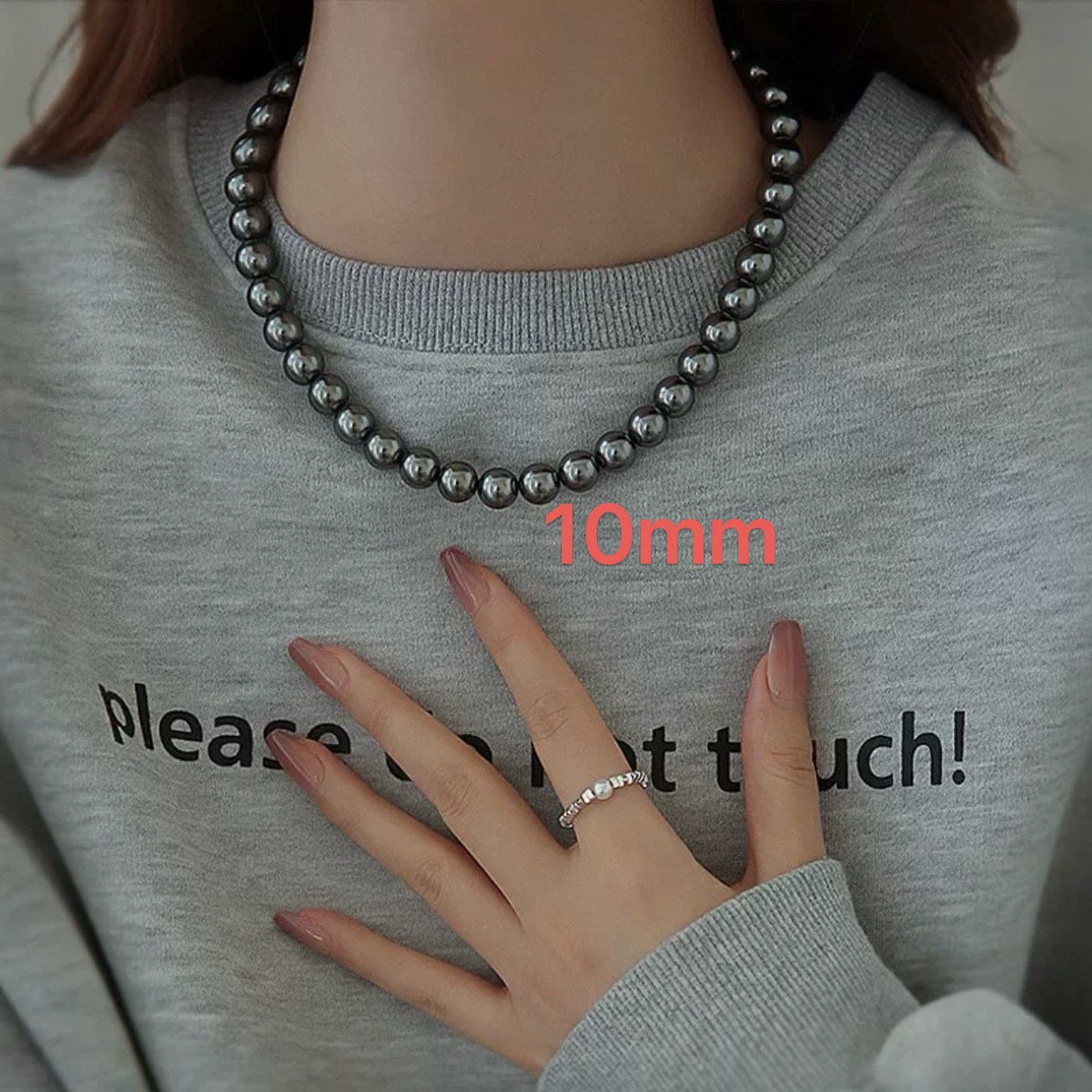  【最后三天】8640（10mm)灰色轻奢项链