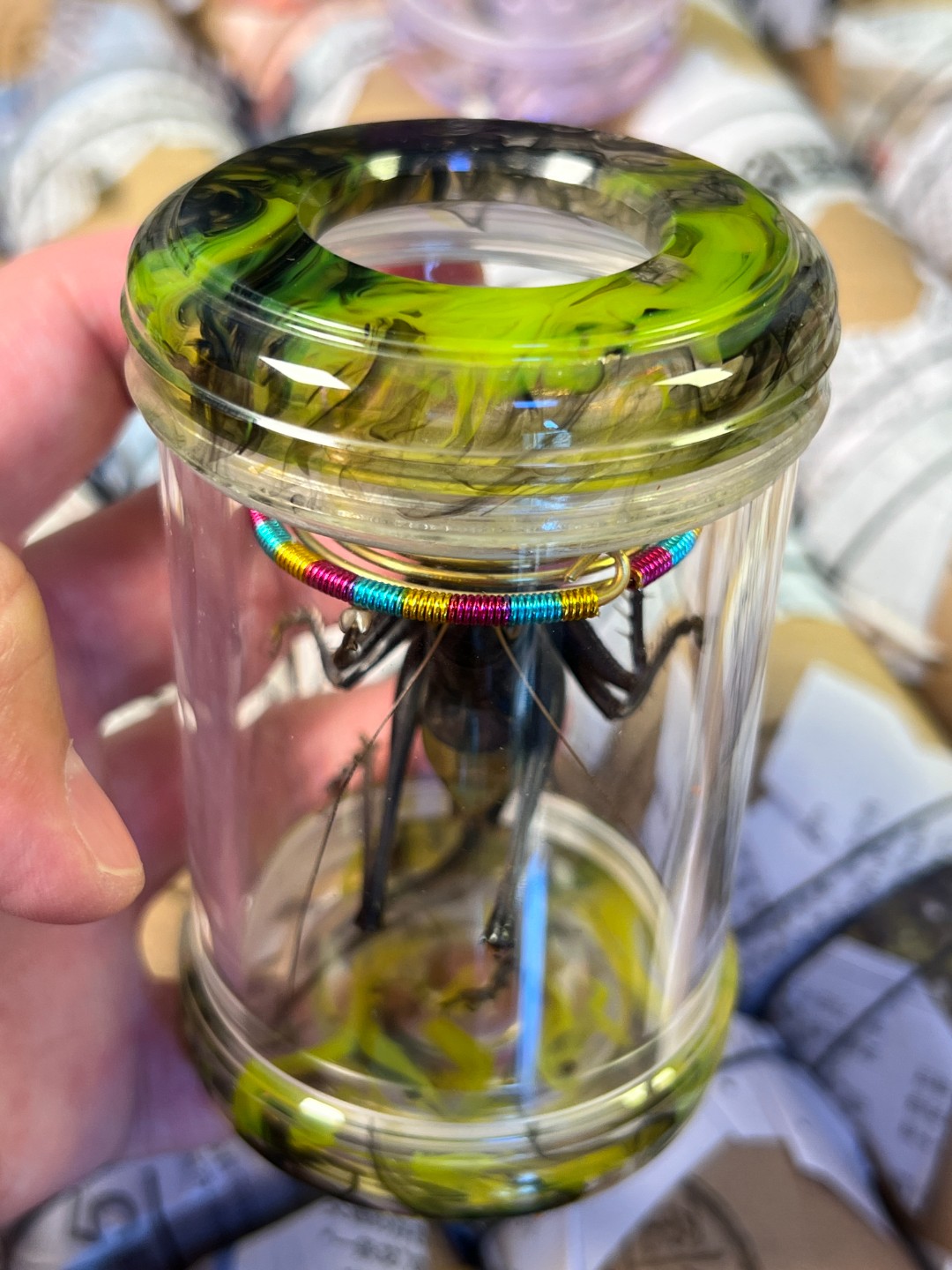 独眼彩墨冠军罐蝈蝈叫罐 带蝈蝈款 蝈蝈罐鸣虫叫罐蝈蝈