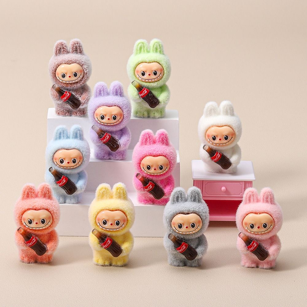 可爱爆款植绒可乐拉布布公仔桌面饰品摆件车载中控台装饰用品礼物