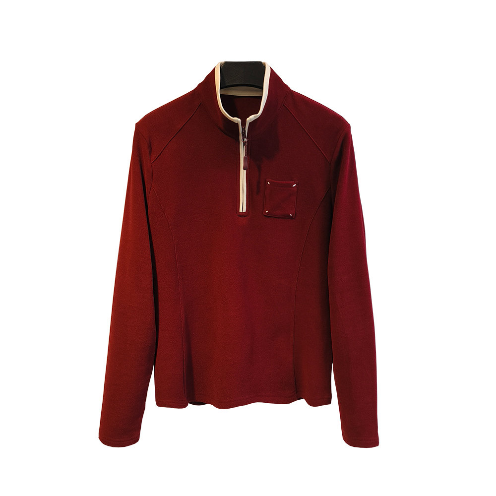 雅亚定制【色彩碰撞】暖肤德绒半拉链立领长袖保暖鱼骨显瘦卫衣绒衫