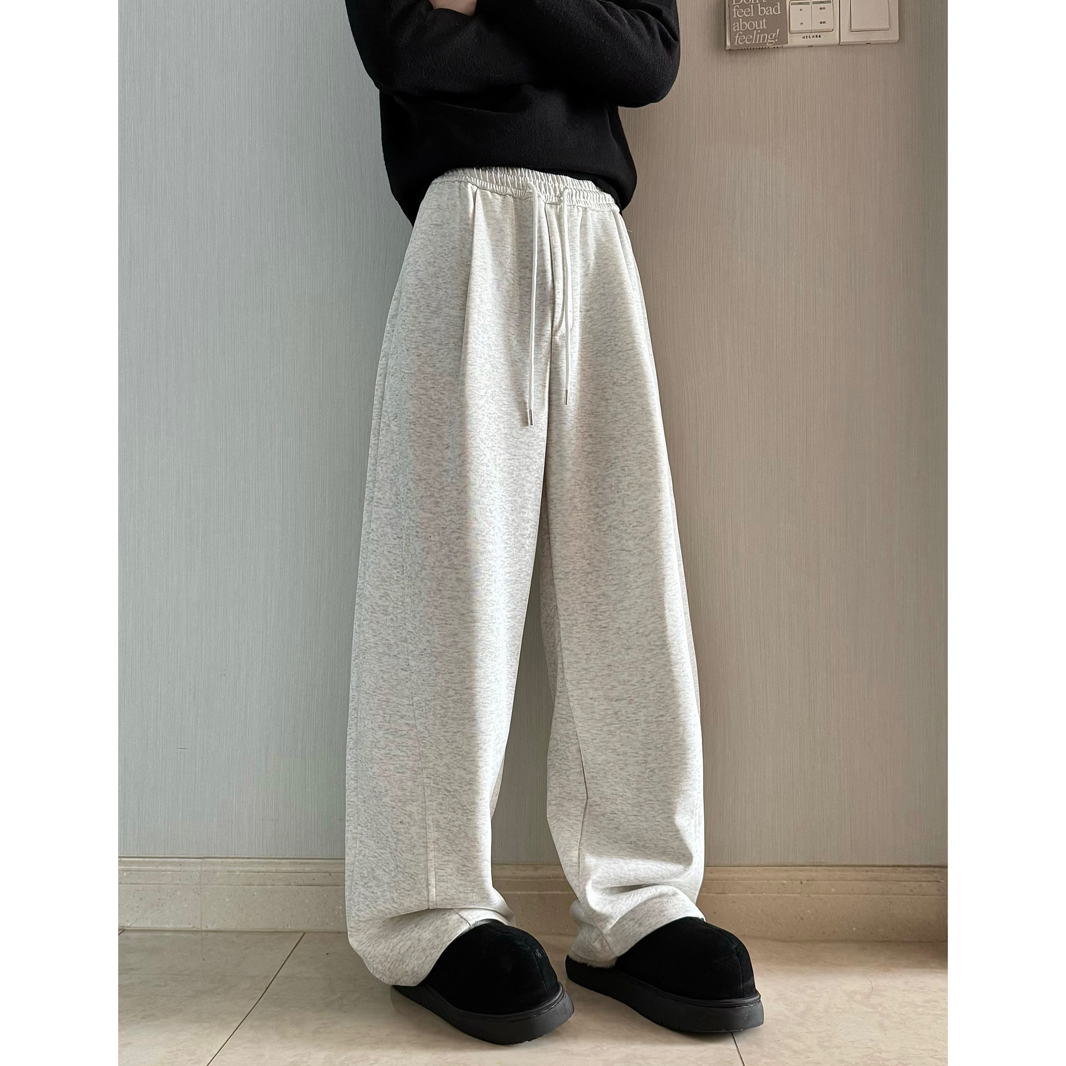 HN潮牌-【重磅高克重】廓形感卫裤美式高街男女百搭休闲痞帅ins裤