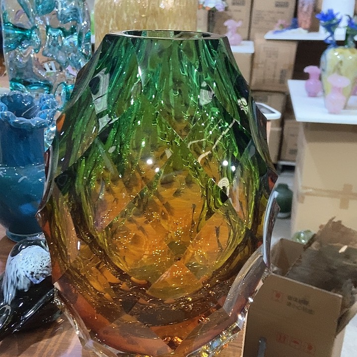 无铅玻璃琉璃花瓶高27口7