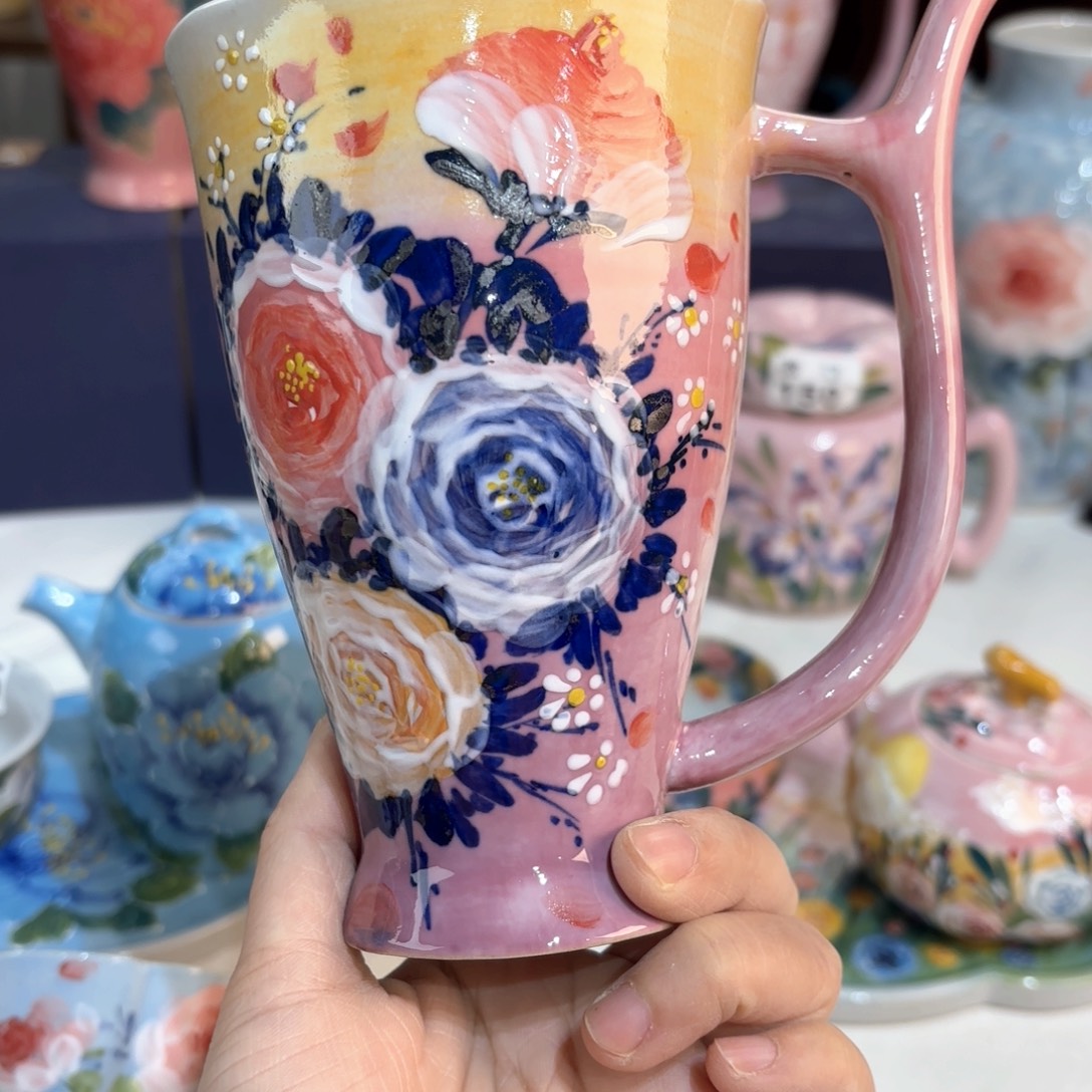 景德镇手绘高温釉下彩陶瓷茶具