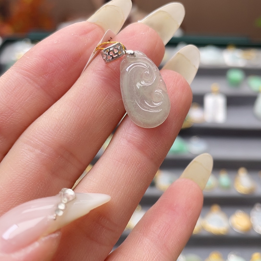 翡翠银S925镶嵌吊坠(不含链)