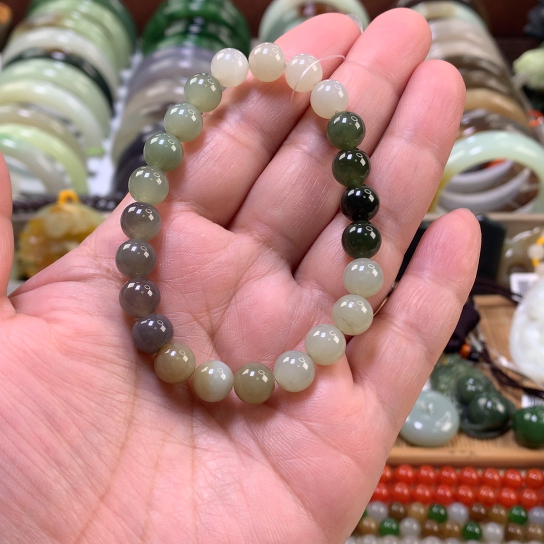 和田玉未镶嵌手链卡0.8