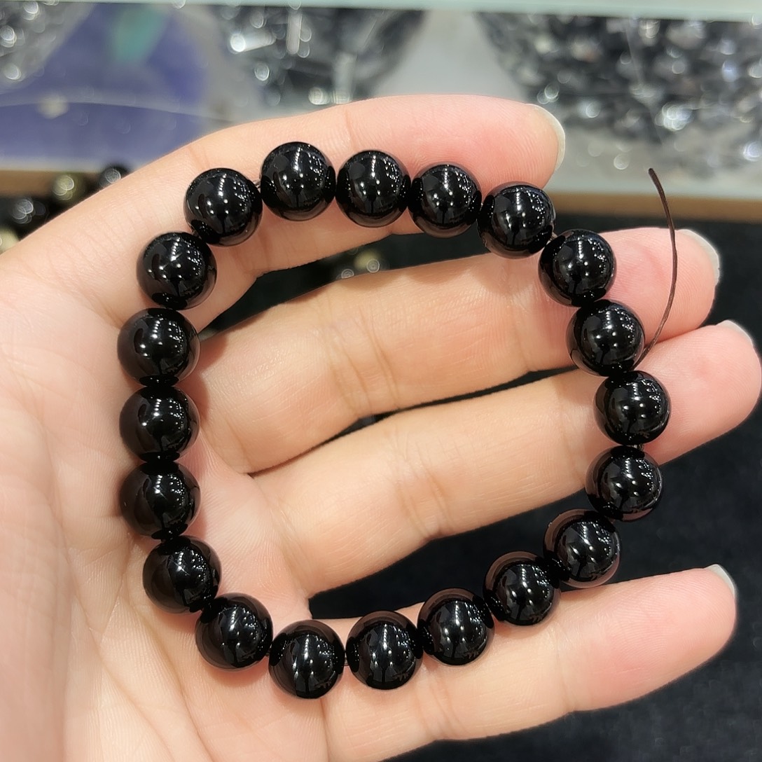未镶嵌手链水晶黑曜石卡10