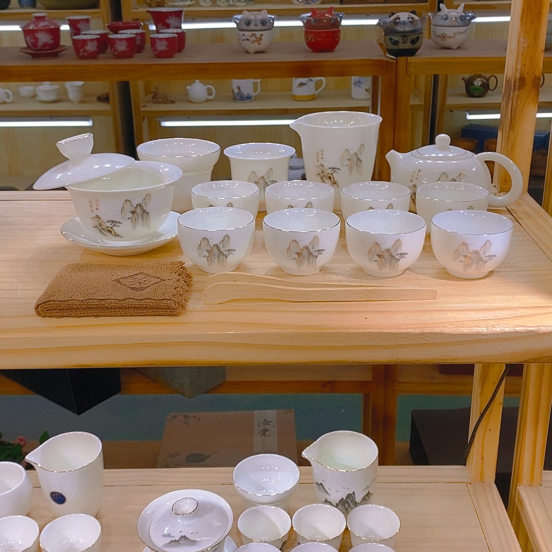 【不止】羊脂玉瓷茶具套装
