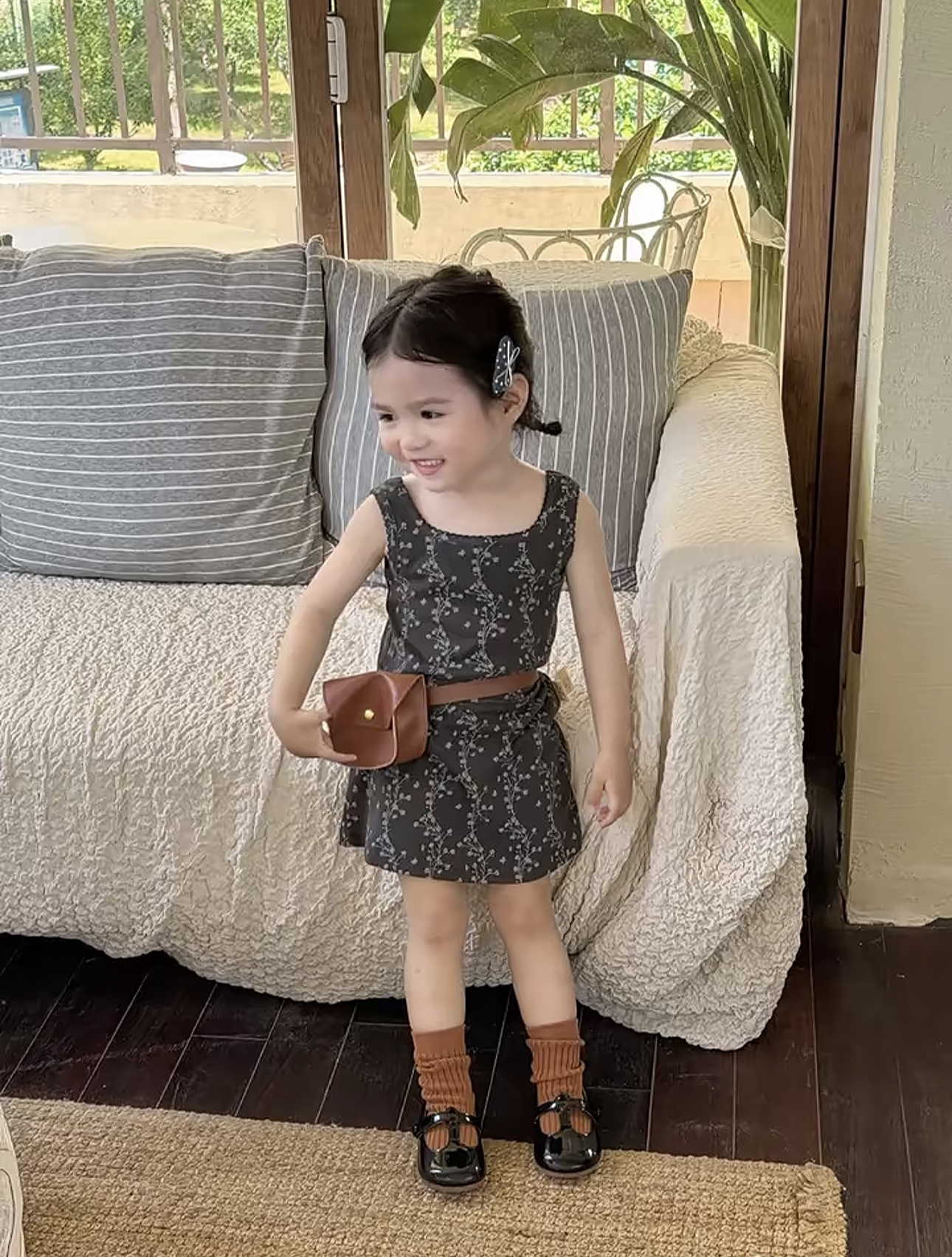 女童2025夏季小众碎花背心裙裤套装宝宝时尚吊带儿童半裙潮