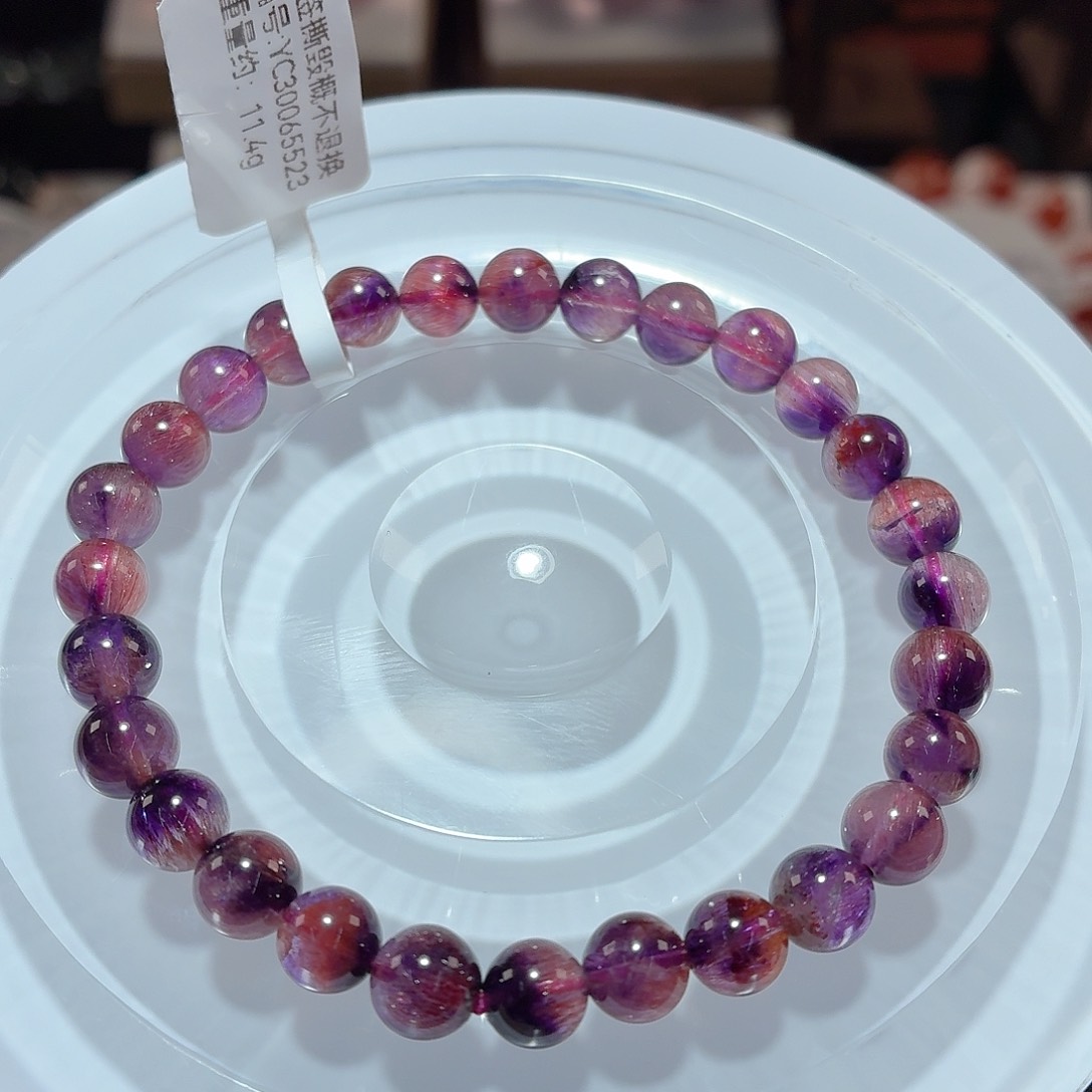 水晶手链未镶嵌F紫红超七6.8