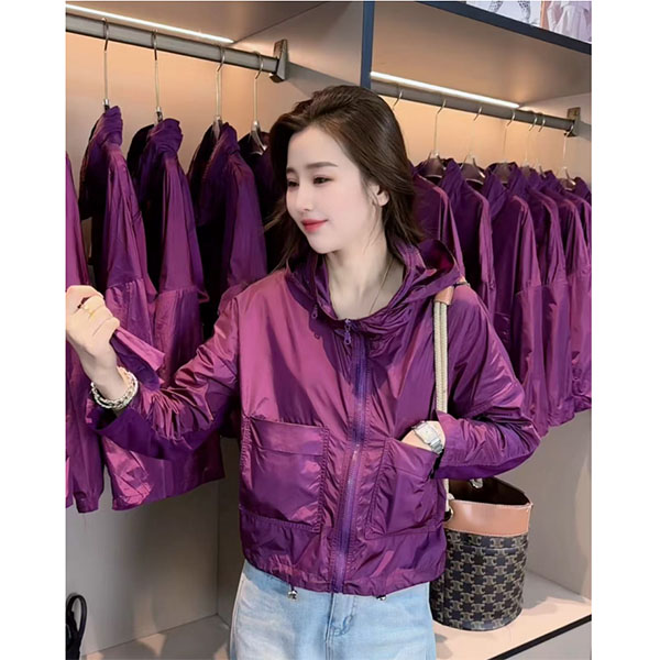 8102防晒爆款透气网小衫夏季短外套宽松休闲连帽拼网