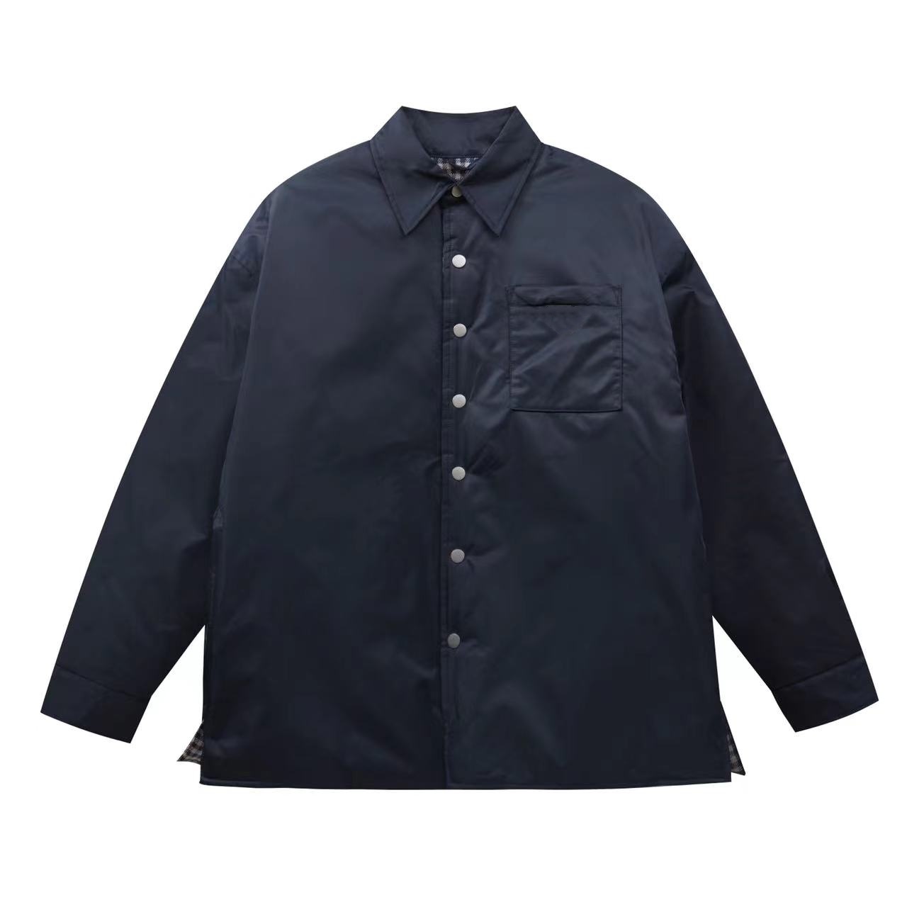 秋冬纯蓝单口袋夹克外套-【平衡规则】5822