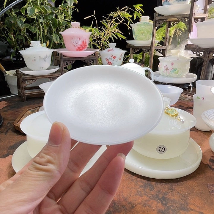 冰晶璞玉素烧杯垫9cm