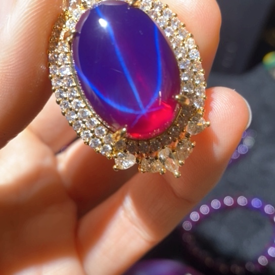 红宝石戒指银S925镶嵌