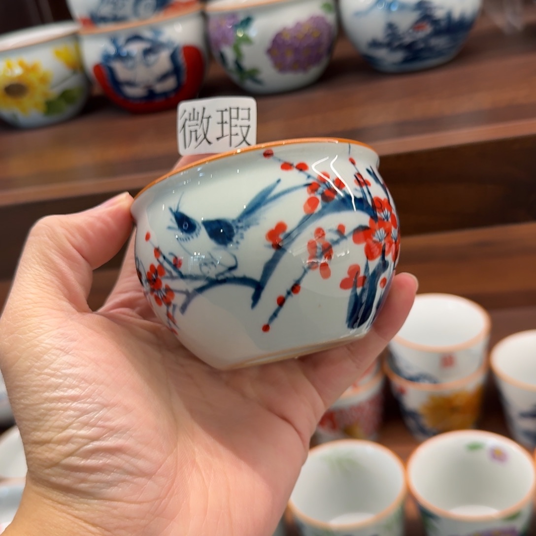 釉下手绘茶具微瑕