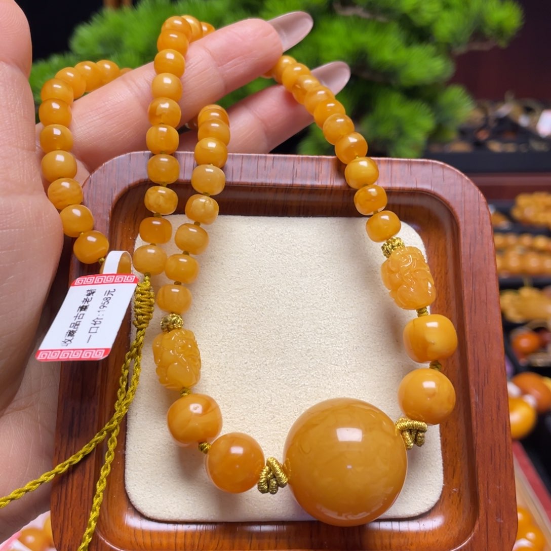 蜜蜡颈饰未镶嵌项链