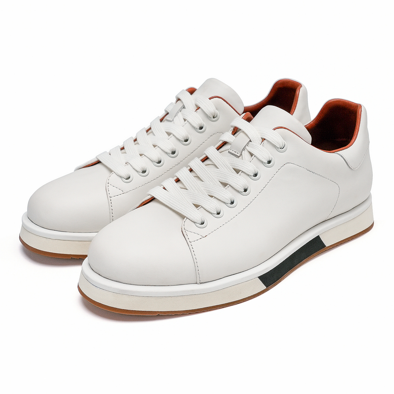 迈福来皮鞋 男士经典小白鞋真皮运动商务休闲鞋透气不闷脚商务西