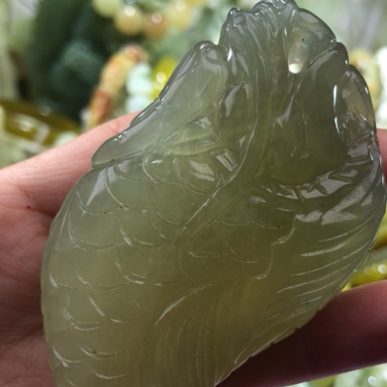 岫玉未镶嵌手把龙鱼