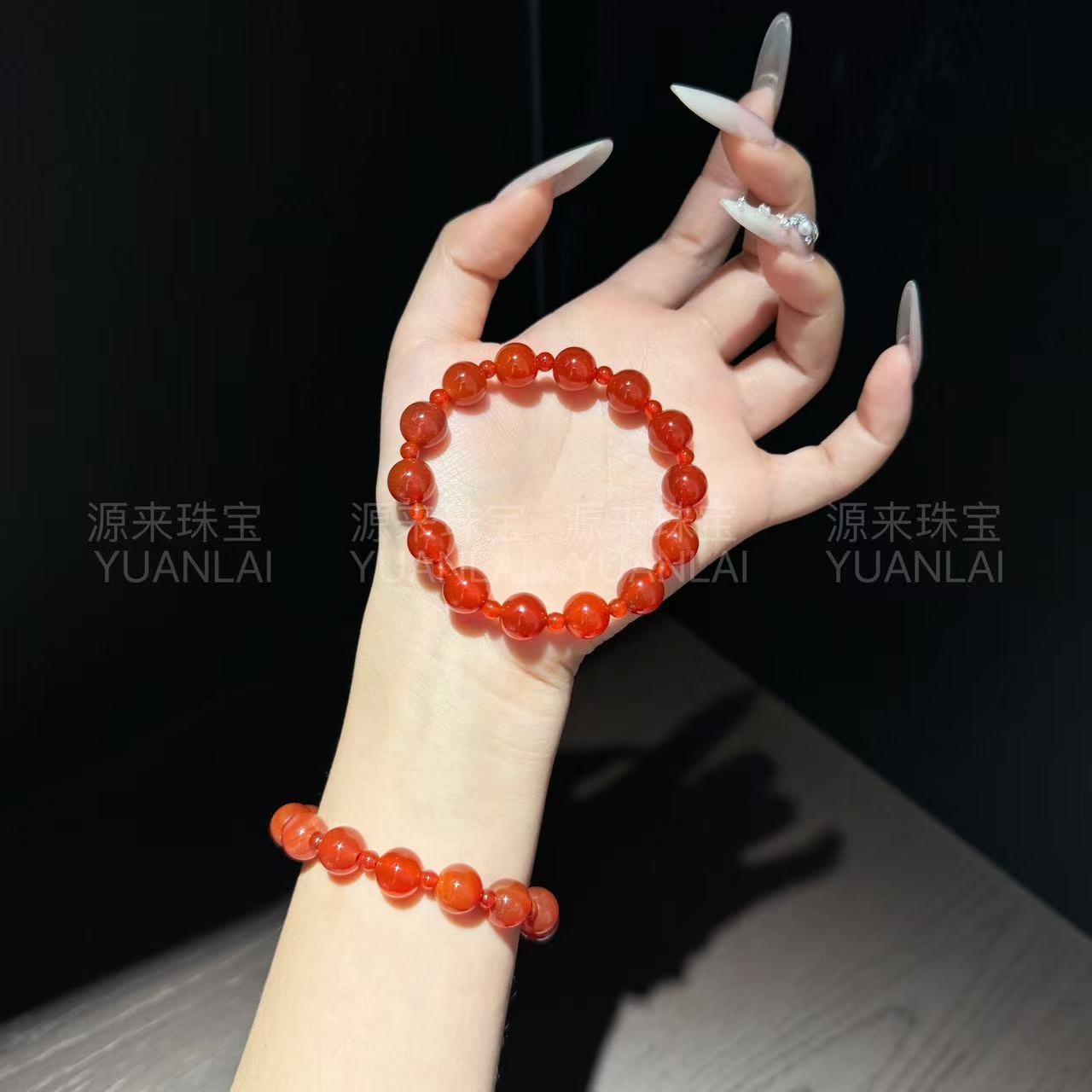 *朱红晶韵*红玛瑙手串 YL3030