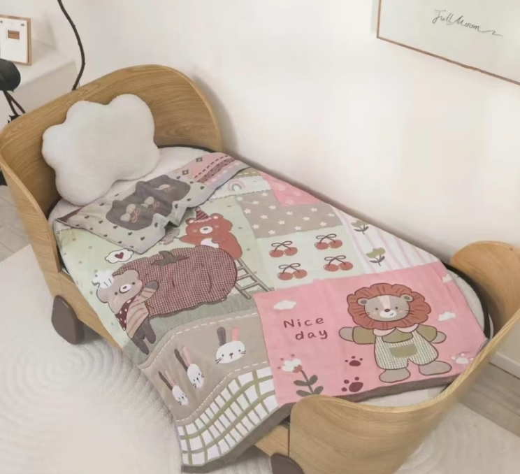 拼格乐园 1.2*1.5纯棉泡芙被可爱舒适亲肤柔软卡通午睡毯