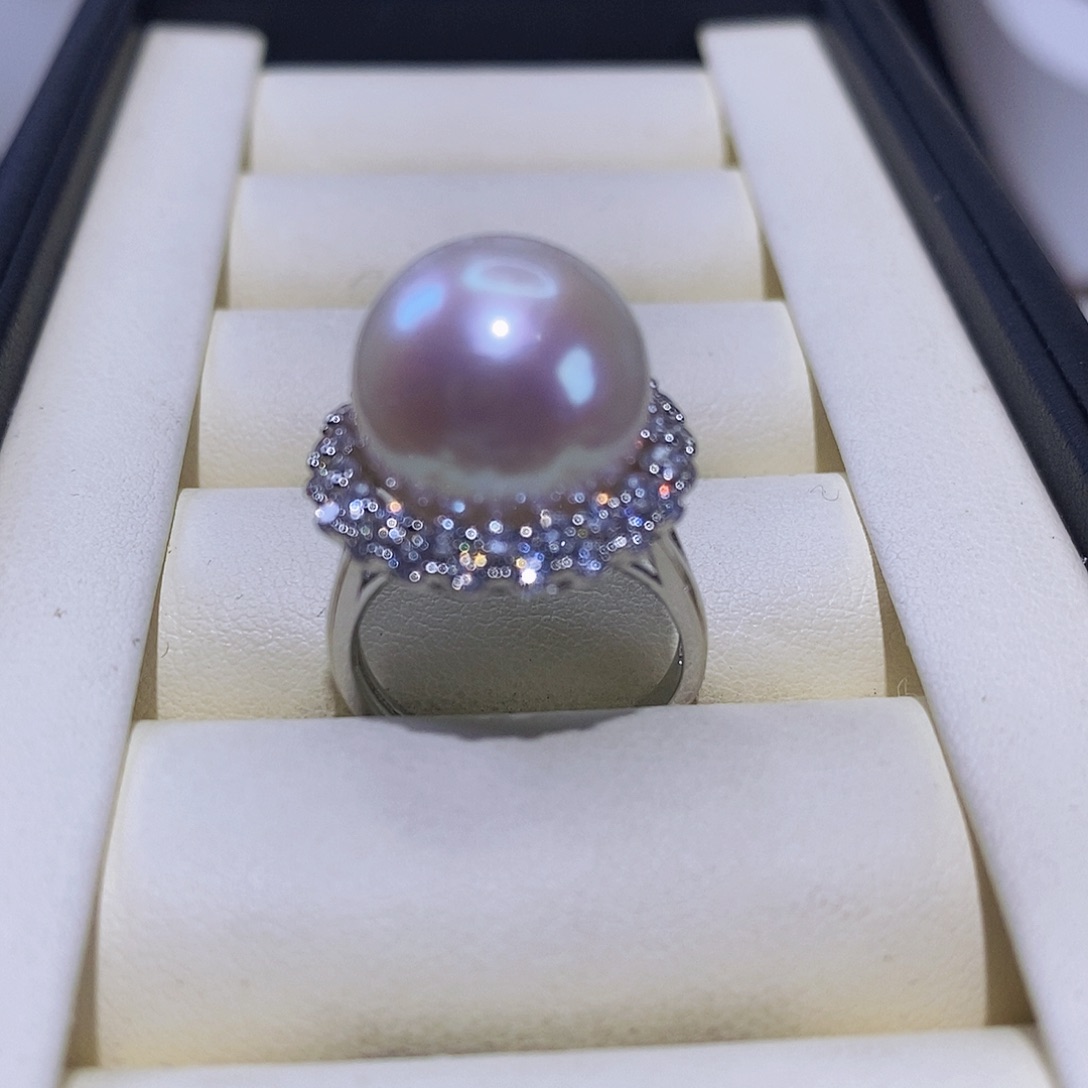 淡水珍珠戒指合金