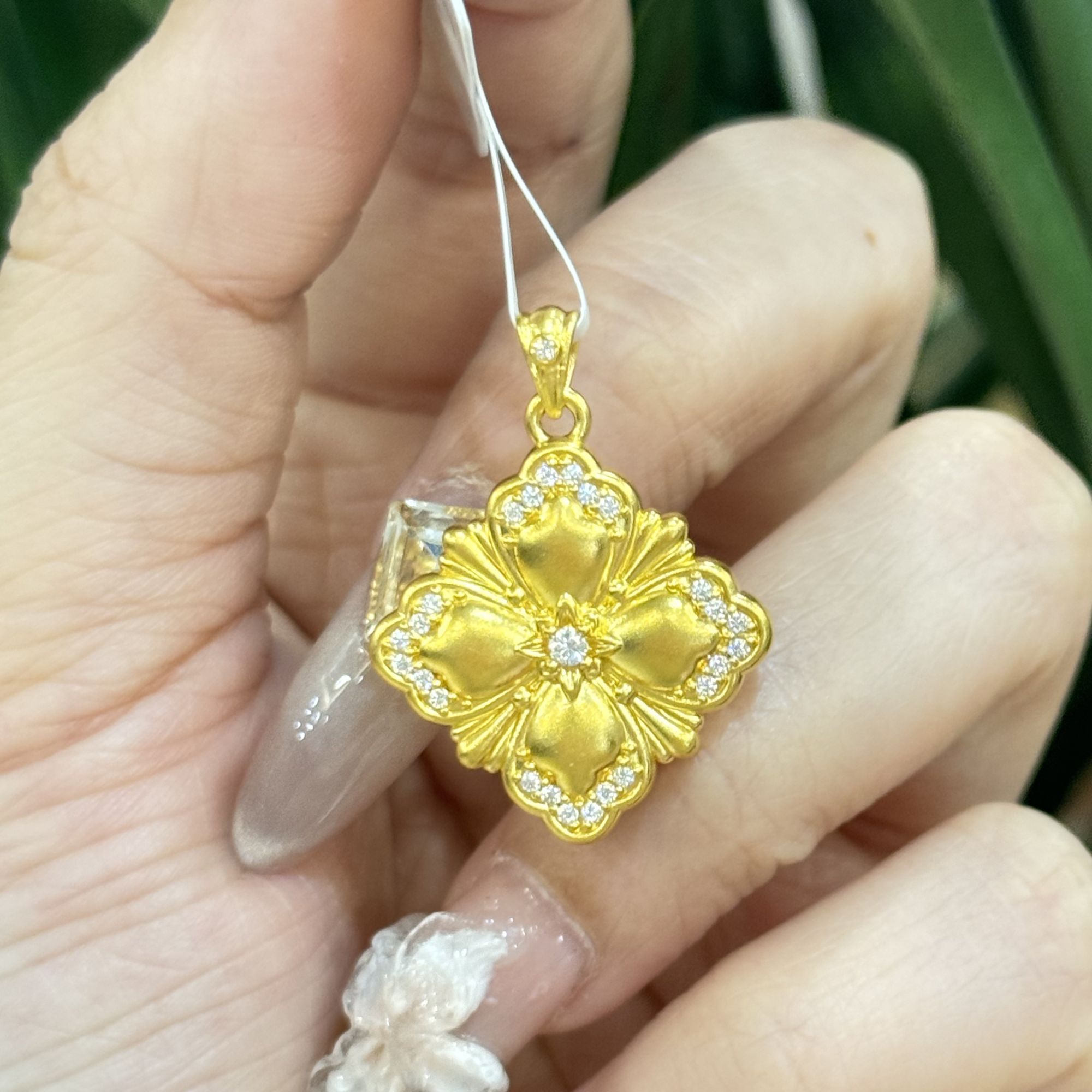 真真-Y【宫廷四叶草点钻吊坠】足金999精工5D（点钻附加188/0）