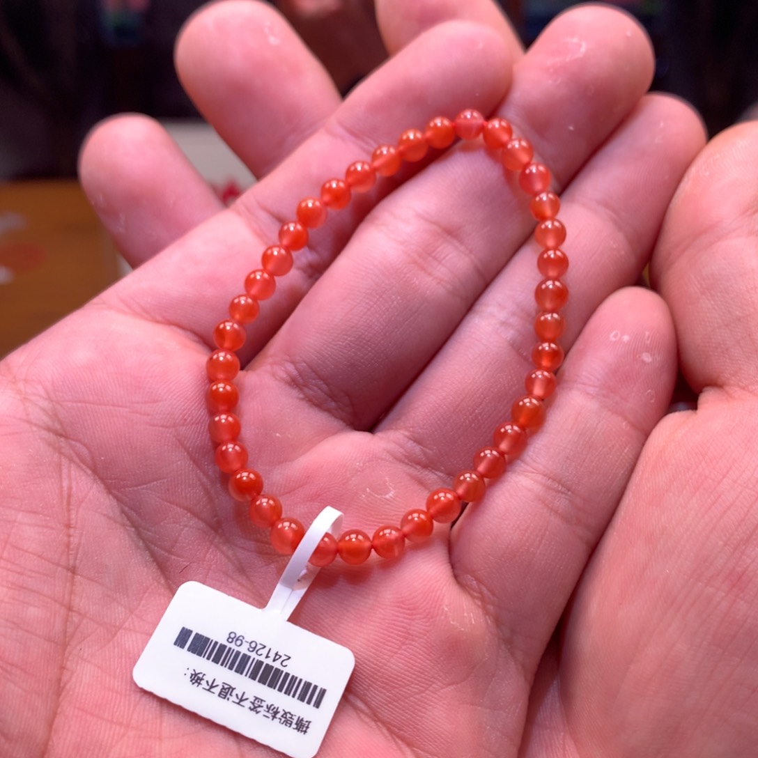 南红玛瑙单圈未镶嵌4mm➕小庄冰红