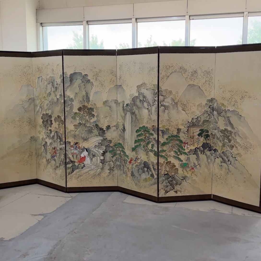绘画屏风框画茶空间设计