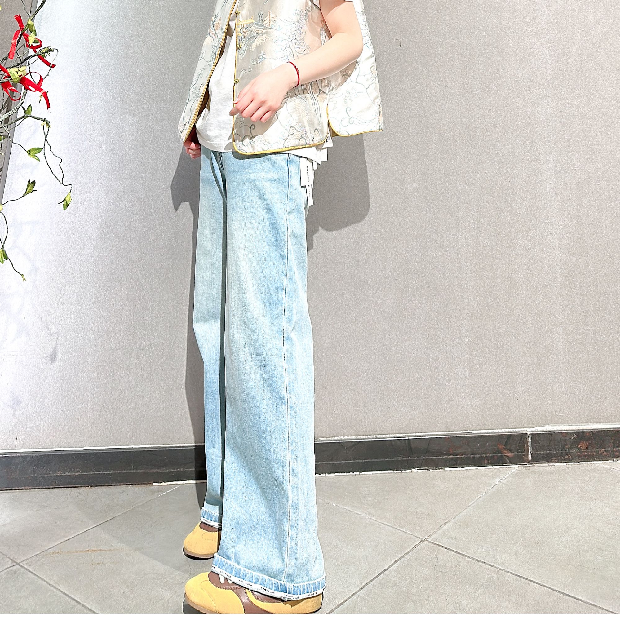 2025豆豆精选00161 百搭时尚简约水洗女士常规款高腰长裤牛仔裤