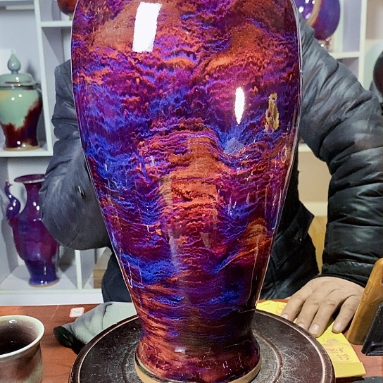 摆件吉*尚峰钧窑作品梅瓶