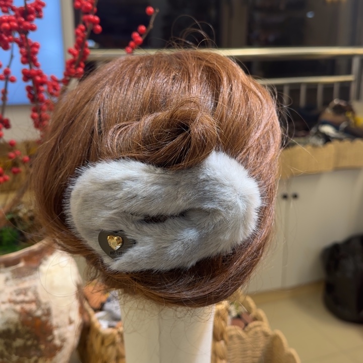 布艺铁合金懒人夹浅灰