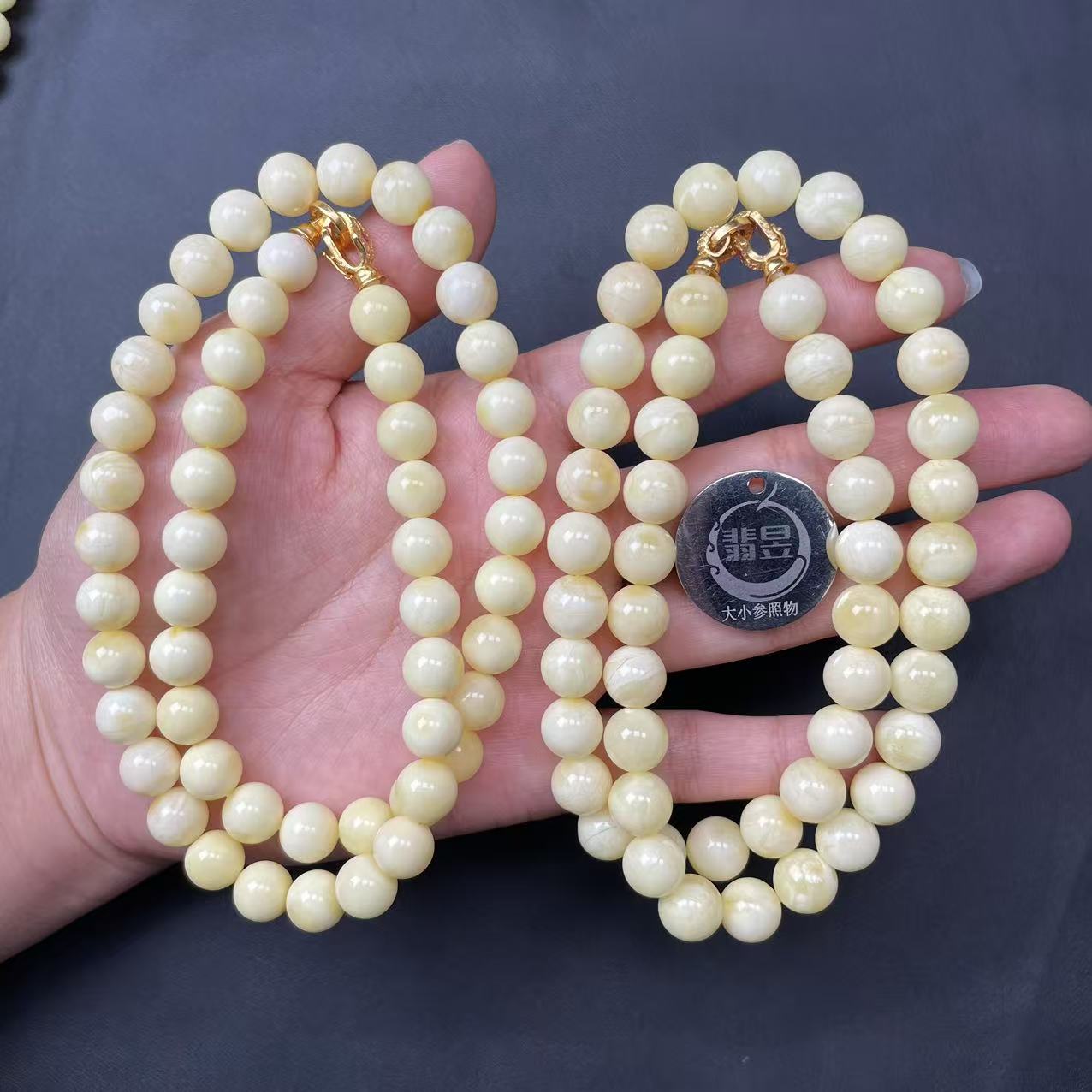 38963T14-4NH29-蜜蜡珠链颈饰-约卡9+/约48颗 -多样性/发一件