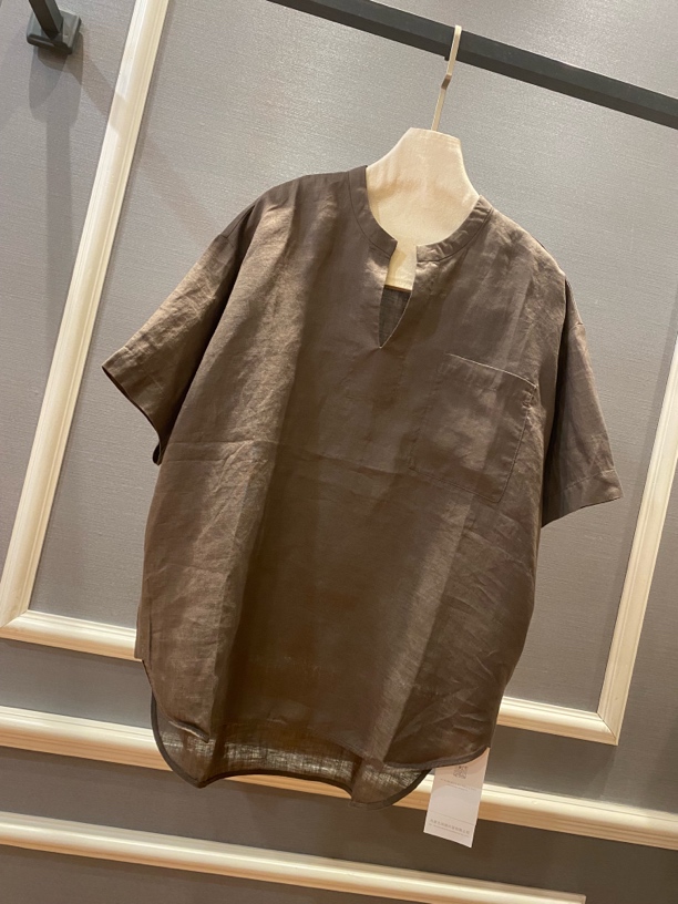 欧都梦·重磅法国进口亚麻亨利领短袖衬衣7911