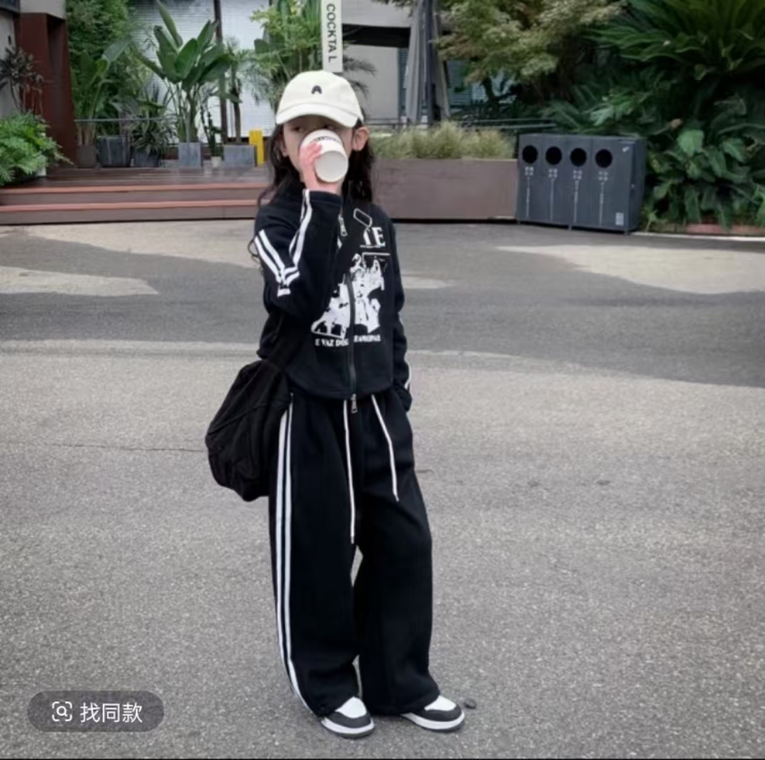 女童秋装春秋款套装2025新款洋气大童秋季一整套休闲运动两件套潮