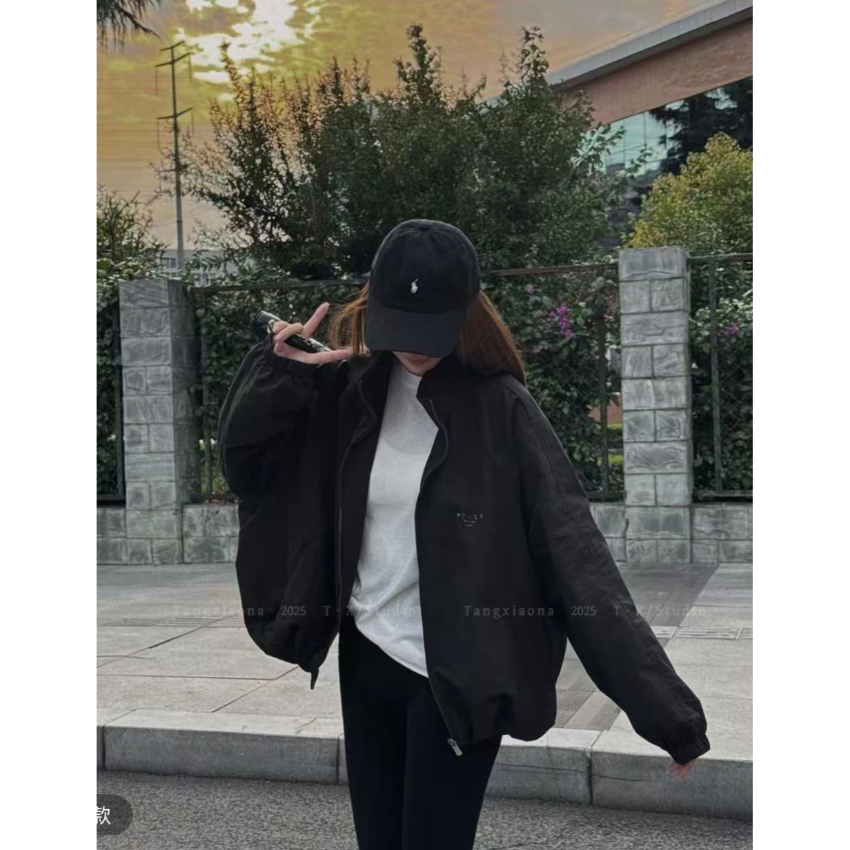 爱唯依（F）-酷酷的！极简时尚立领拉链宽松百搭外套（JJ00607#）JVV 